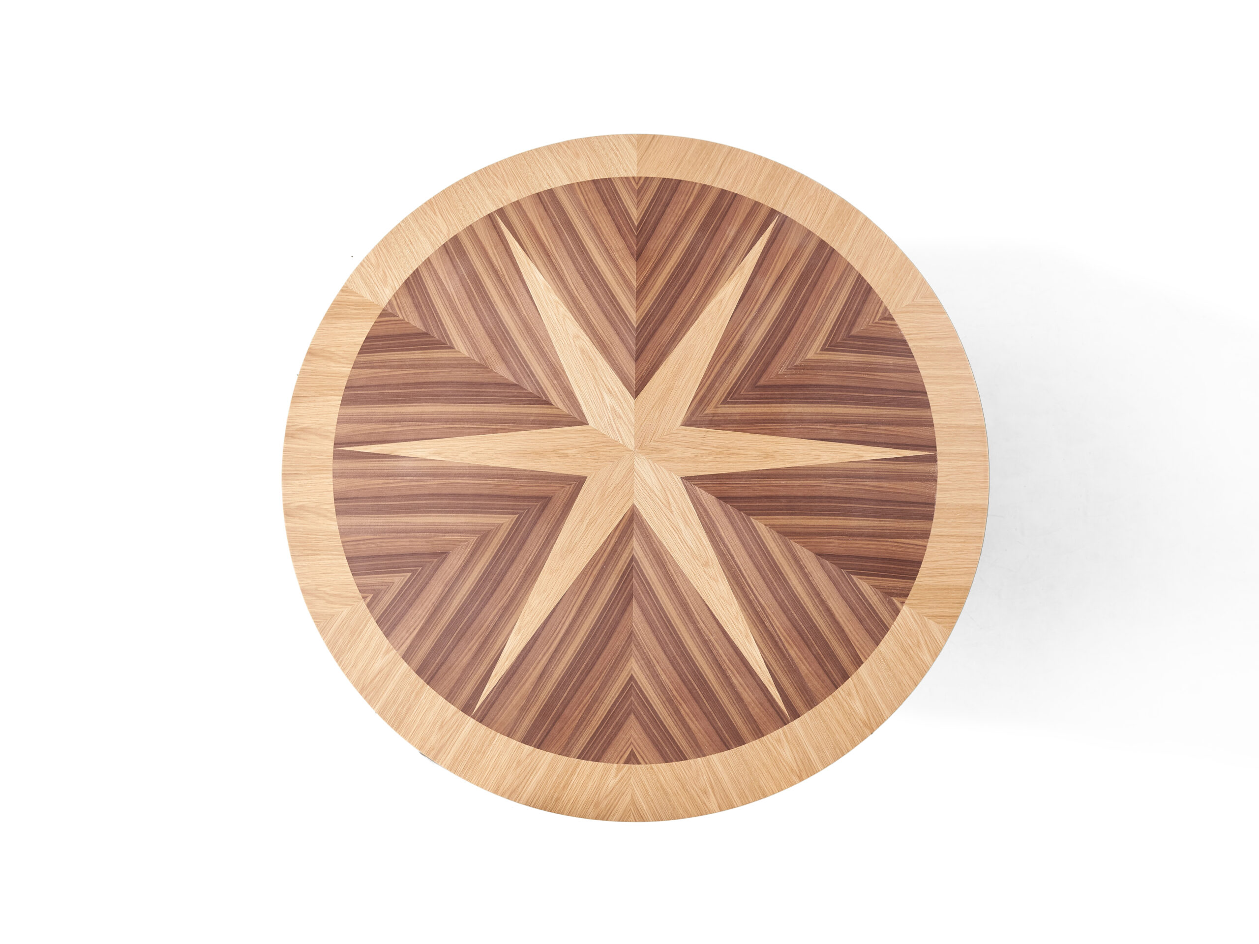 Parquet Wood Grain Round Dining Table - Image 3