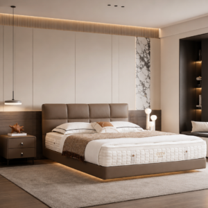 Chocolate Upholstered Bed - Image 4