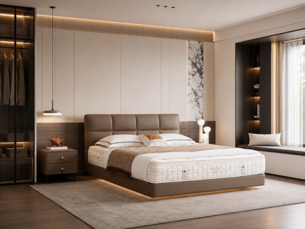 Chocolate Upholstered Bed