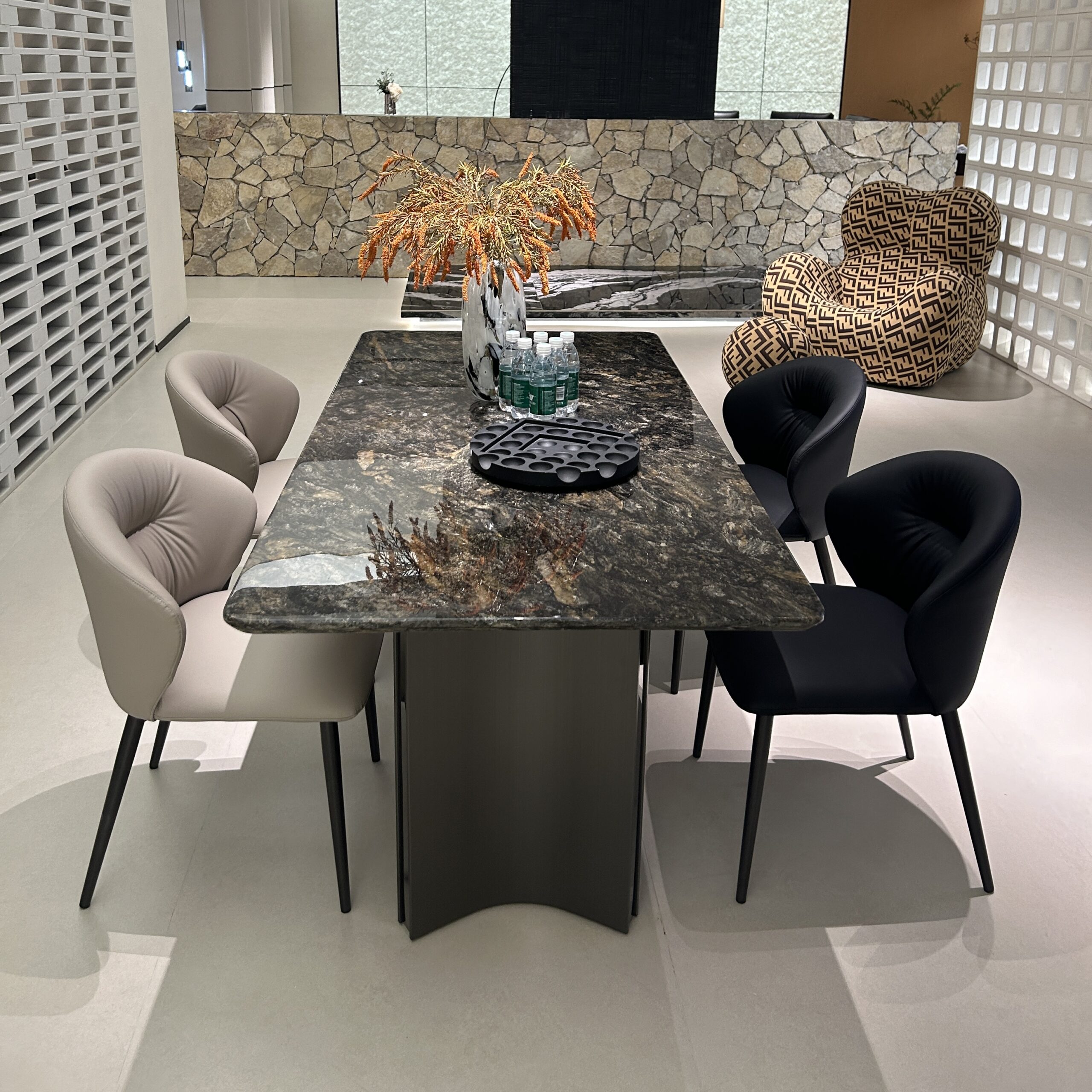 Luxury stone long dining table - Image 1