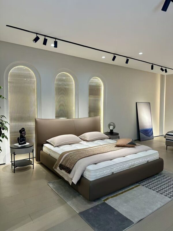 Channel‑Tufted Upholstered Bed