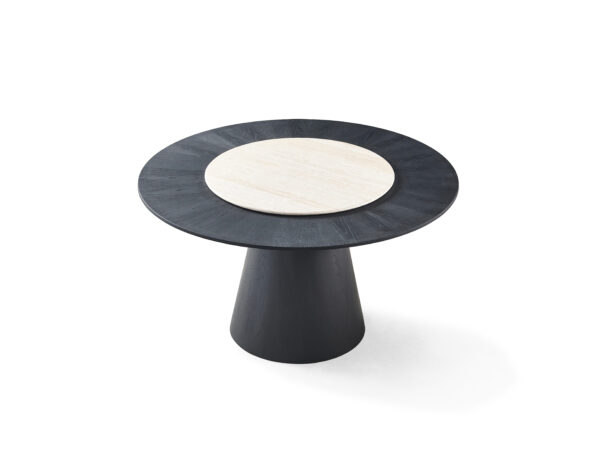 Natural Super White Travertine Round Dining Table
