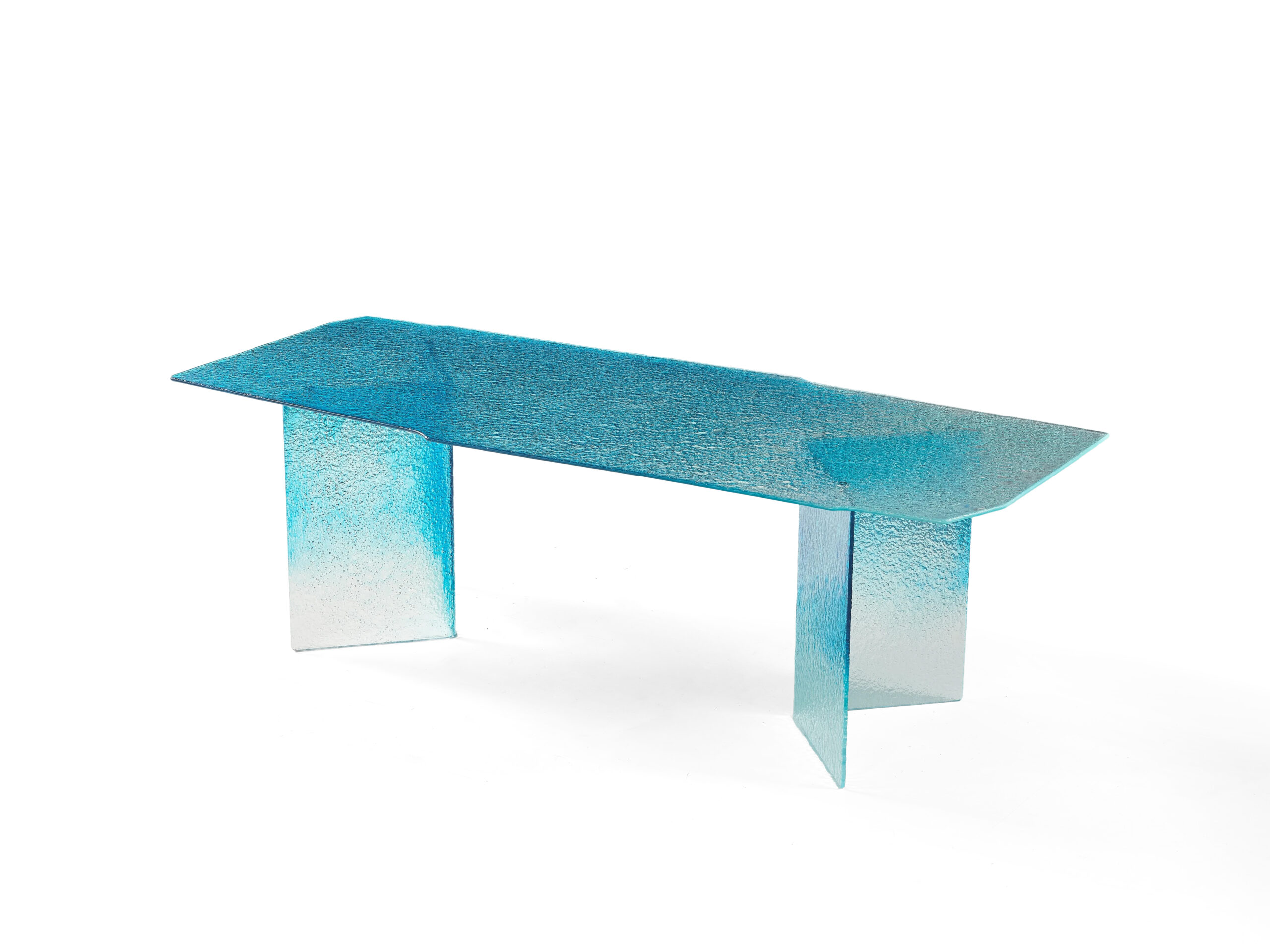 Tempered Hot‑melt Gradient Glass Dining Table - Image 1