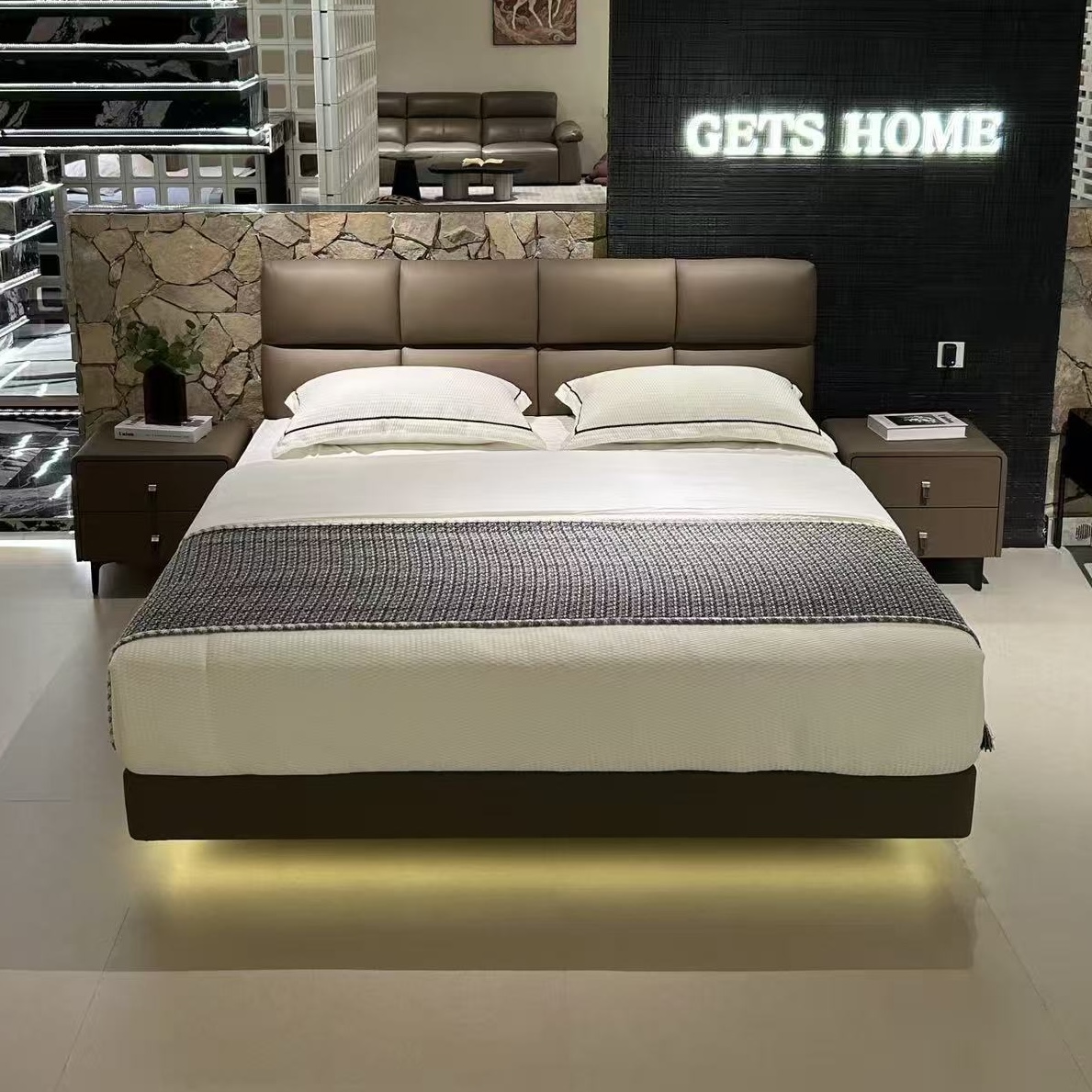 Chocolate Upholstered Bed - Image 2