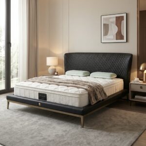 Royal‑Style Quilted Upholstered Bed