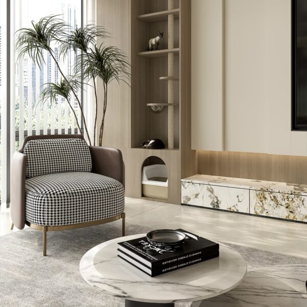 Nordic Houndstooth Accent Chair