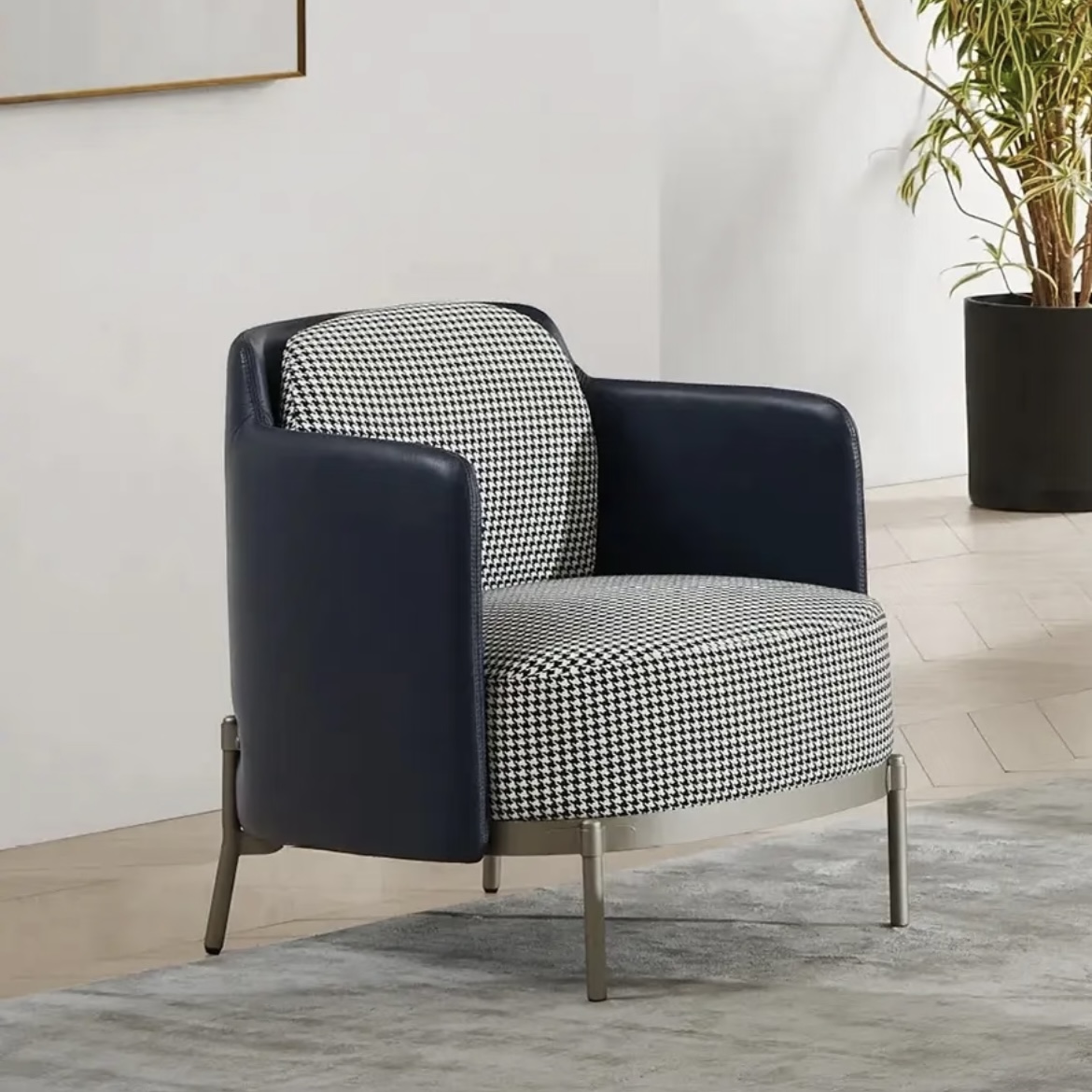 Nordic Houndstooth Accent Chair - Image 2